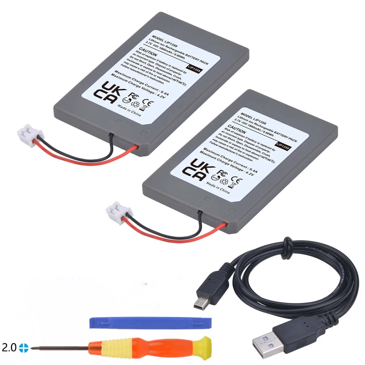 

LIP1359 Battery for Sony PS3 Playstation 3 Dualshock Wireless Controller with Power Supply and USB Data Charging Cable Pack