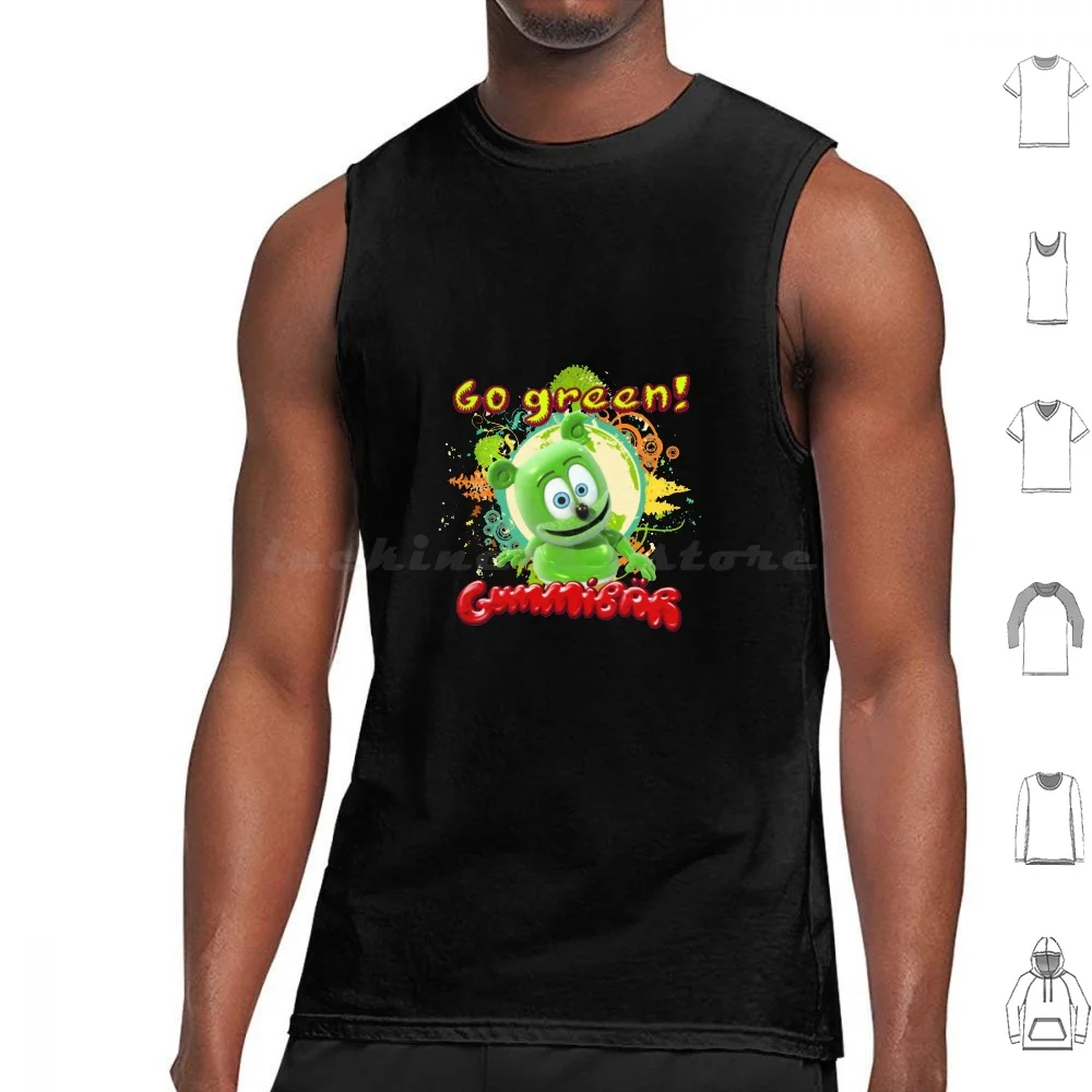 

Gummib R Go Зеленый День Земли деревья майки жилеты без рукавов Gummy Bear Зеленый День Земли Go зеленый персонаж мультфильм Gummibear