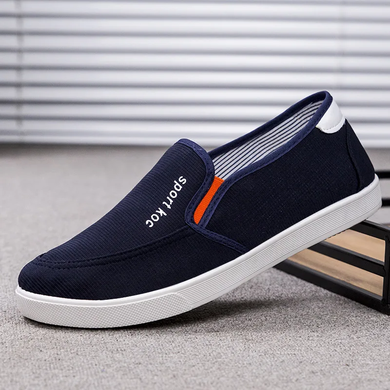 

2022New Canvas Shoes Men's Korean Version All-match Trend Men's Casual Shoes Slip-on Slip-on Shoes Breathable and Wear-resistant