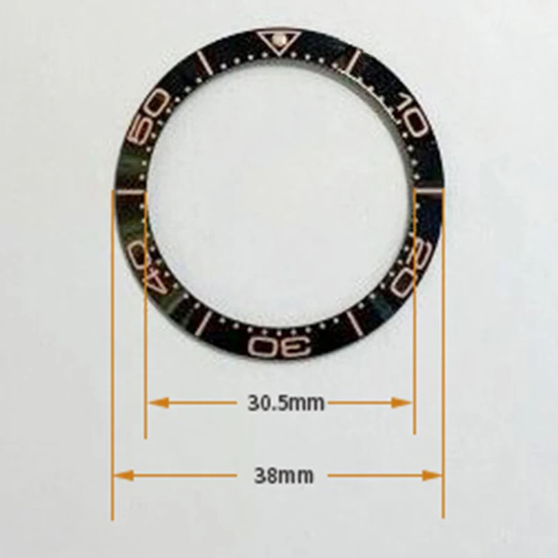 Ceramic Watch Bezel Insert Fits Seamaster 300 Planet Ocean watch case replace ring Size 38mm*30.5mm Dive's watch case bezel enlarge
