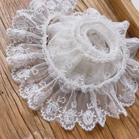 1m pleated guipure tulle christmas ribbon cotton mesh sewing elastic trim 4cm stretch lace fabric doll dress decor clothes ra1