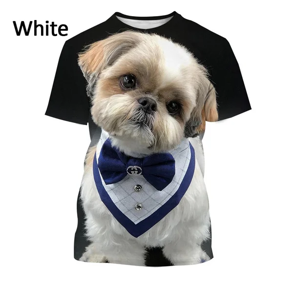 

Новинка 2023, летняя футболка ShihTzu с 3D принтом, Повседневная модная футболка унисекс с коротким рукавом, Лидер продаж, милая крутая забавная футболка с круглым вырезом и собакой