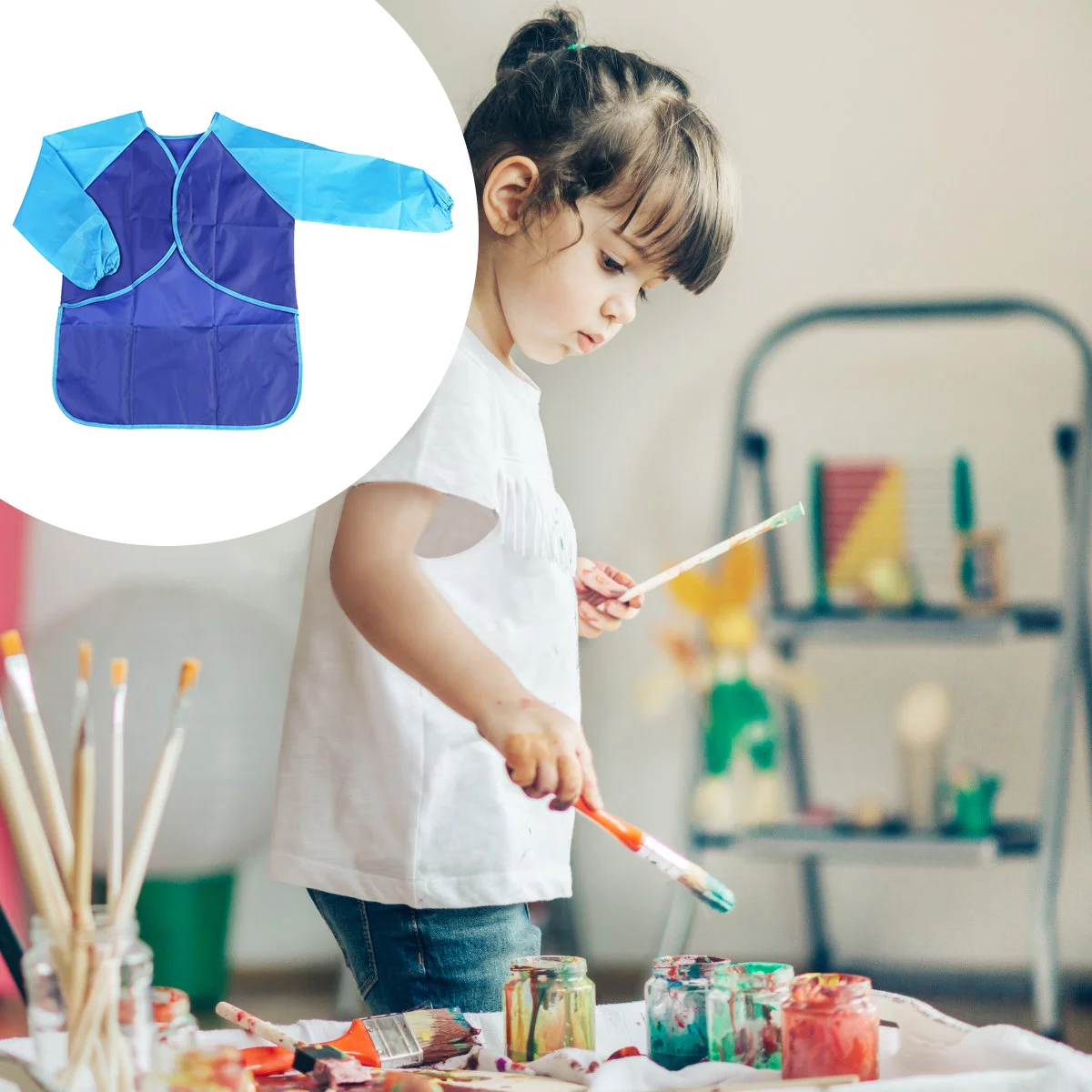 

Smock Kids Painting Smocks Apron Toddler 12 8 Aprons Age Children Kid 5 Waterproof Artist Sleeve Personalised S 6 10 Accessories