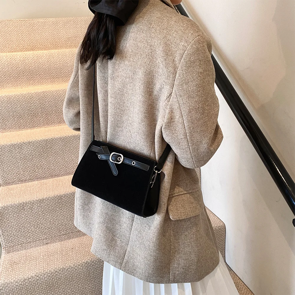 Женская замшевая сумка-мессенджер с застежкой-молнией сумка через плечо