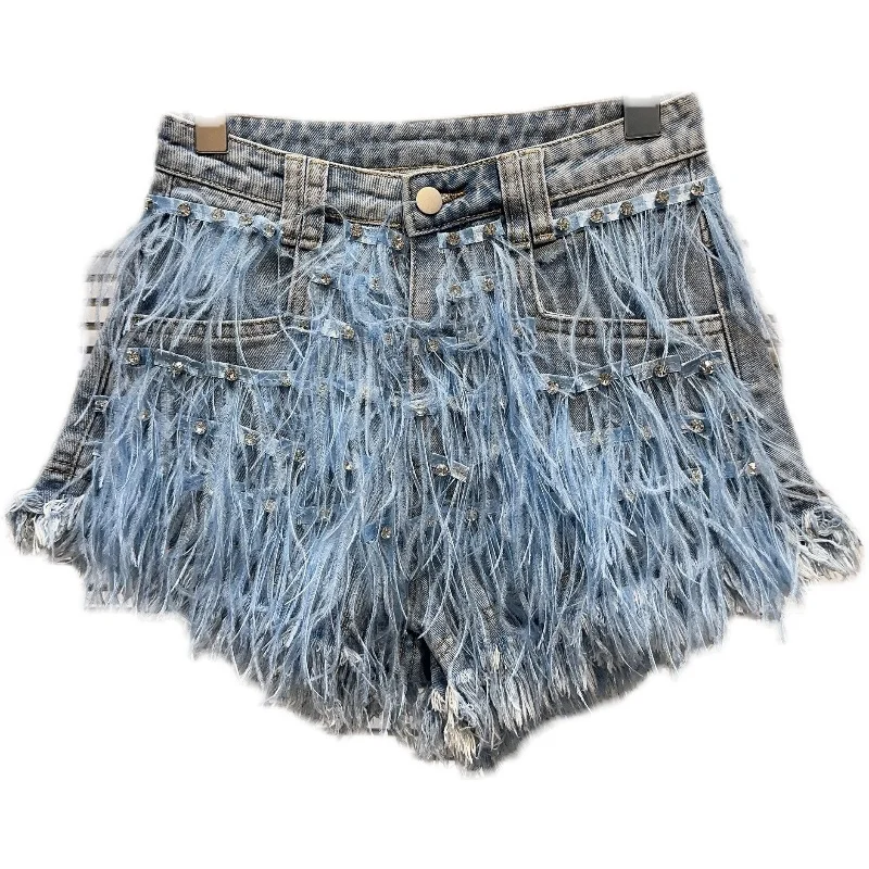 2023 Summer Hot Pants for Lady New High Street Hot Girl Feather Rhinestone Beaded Women's Denim Shorts Fashion High Waist Shorts