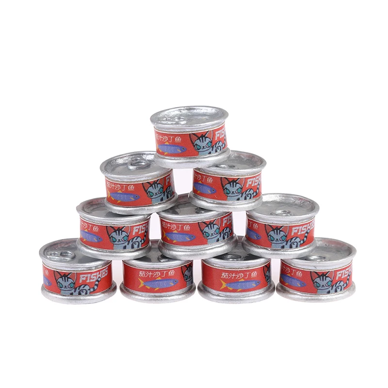 

10 шт. миниатюрный кукольный домик, имитация рыбы, модель консервированной еды, игрушечный кукольный домик, кухонные Миниатюрные аксессуары ...