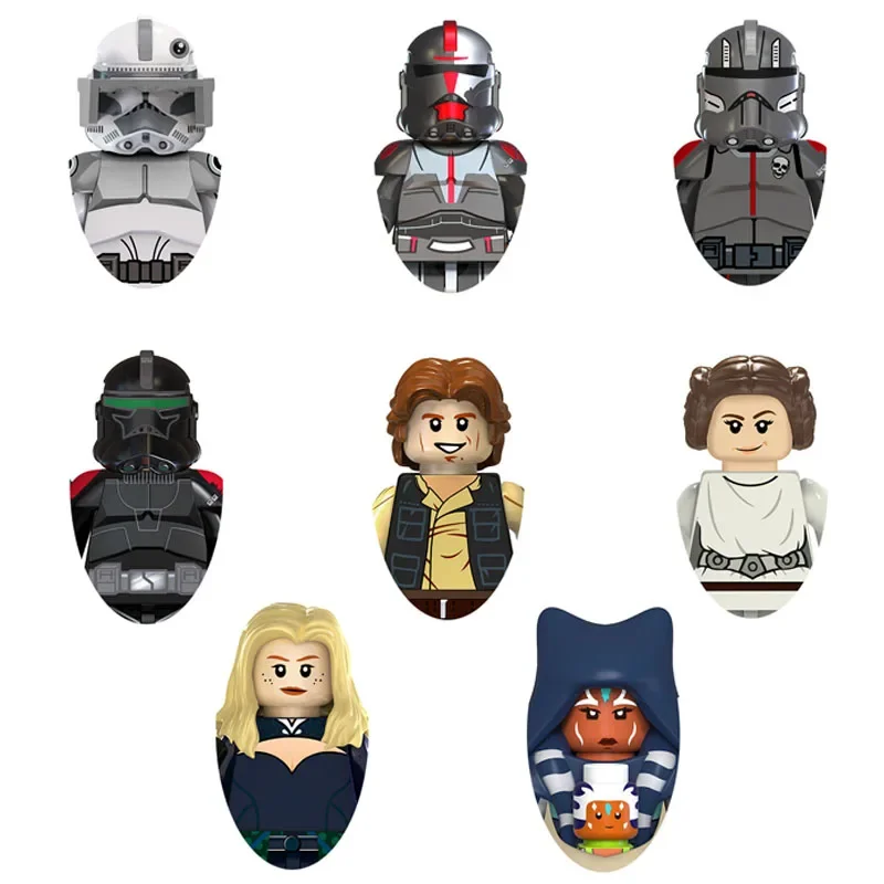 

TV6107 Star Wars Mini Robot Figure Toy Bricks Ahsoka Han Solo Leia Organa Solo Assembling Doll Building Blocks Children's Gifts