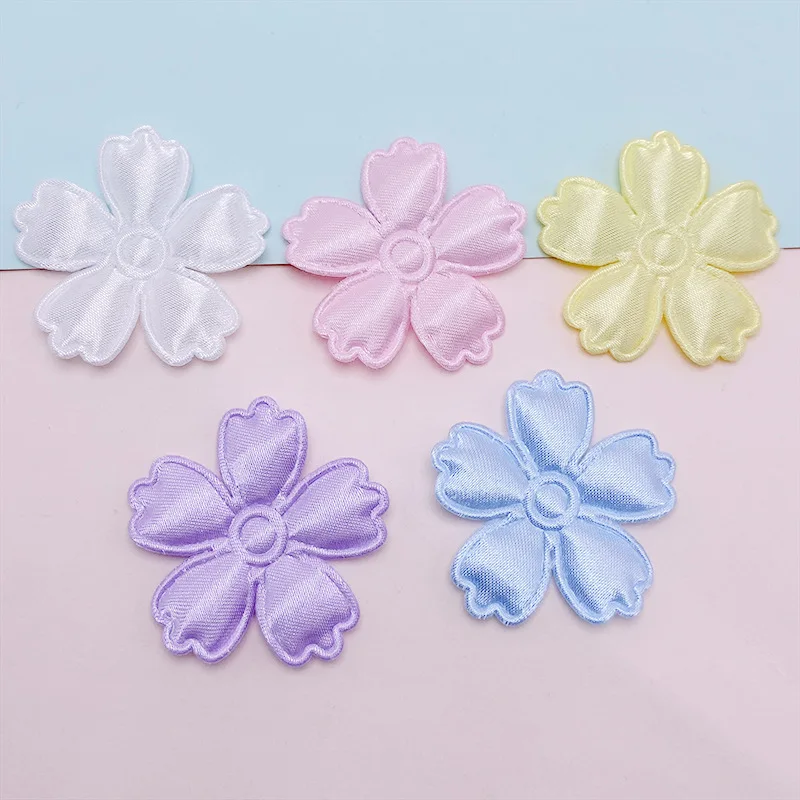 

60pcs 35mm Exquisite Color Cloth Flowers Diy Crafts Decal Hairpin Decorative Materials Clothing Patch Cake Insert Tag Applique