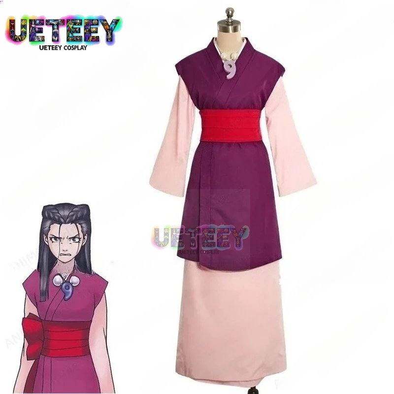 Фото UETEEY аниме Феникс Райт Ace Attorney Iris косплей костюм наряд на Хэллоуин с ожерельем №1