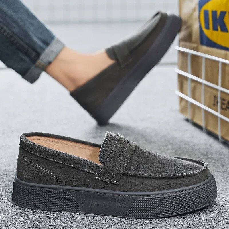 Осенне-зимние новые легкие роскошные мужские туфли Lefu модная замшевая