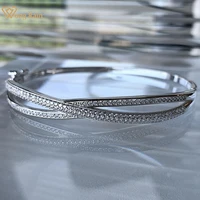 wong rain 100 925 sterling silver created moissanite gemstone personality bracelet bangle wedding party fine jewelry wholesale