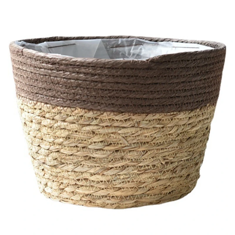 

Ручная работа, Соломенная Корзина, рабочая деталь для хранения растений, контейнер для дома