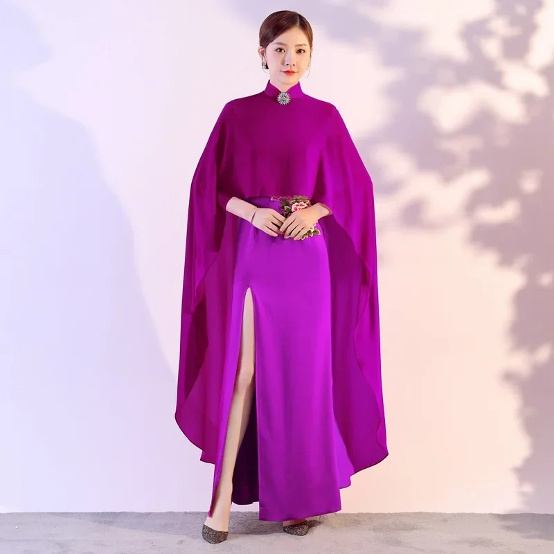 2024 традиционное китайское платье Qipao Восточный Костюм платья с разрезом и