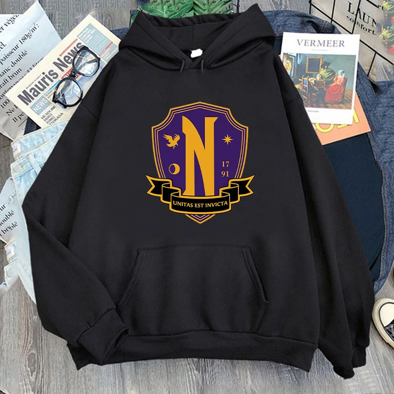 

Wednesday Nevermore Academy Hoodie Unisex Hoodies Winter Women Spring/Autumn Unisex Sweatshirt Harajuku Sudaderas kpop clothes