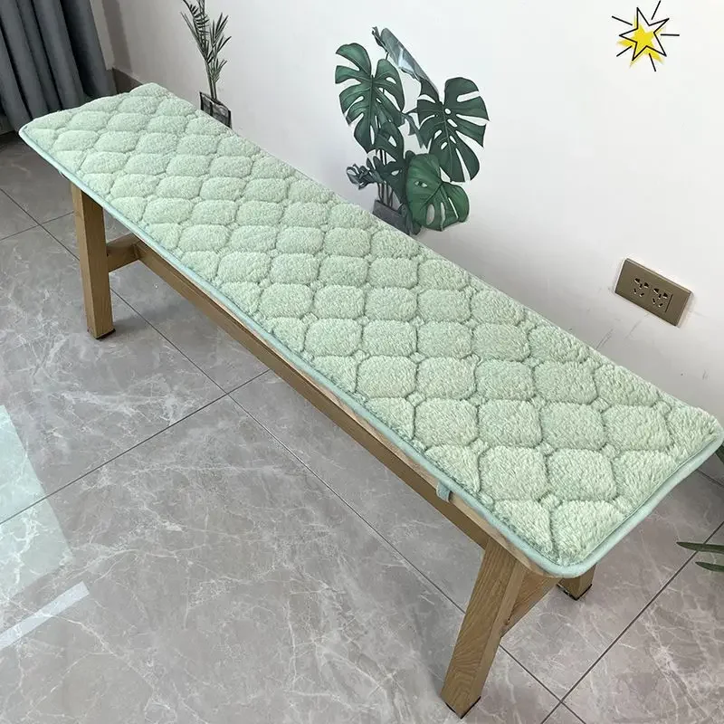 Зимняя плотная теплая плюшевая длинная подушка для скамьи из красного дерева