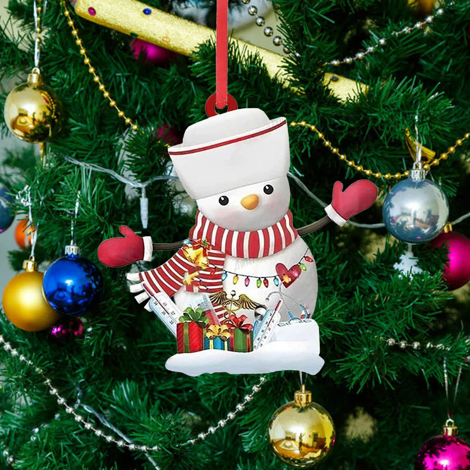 Crystal Acrylic Snowman Pendant Christmas Santa Claus For Window Wall Ornament Living Room Decoration Home Decor |