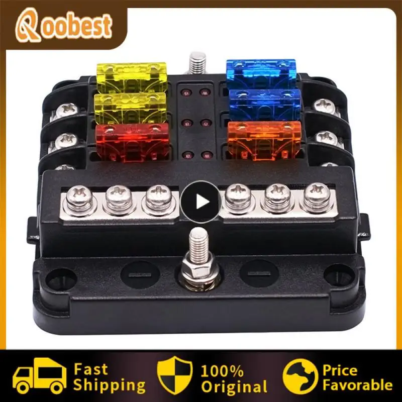 

CS-664A1 Fuse Box 12V/32V 100A 6 Way Fuse Box & Bus Bar Car Kit Car Accessory Fuse Holder For Boat Truck Auto Vehicle Car Moto