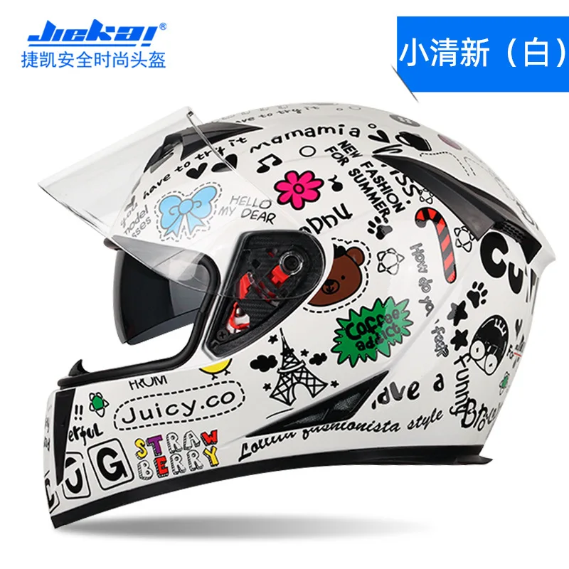 Электрический мотоциклетный шлем Jiekai мужской и женский анфас покрытый крутым
