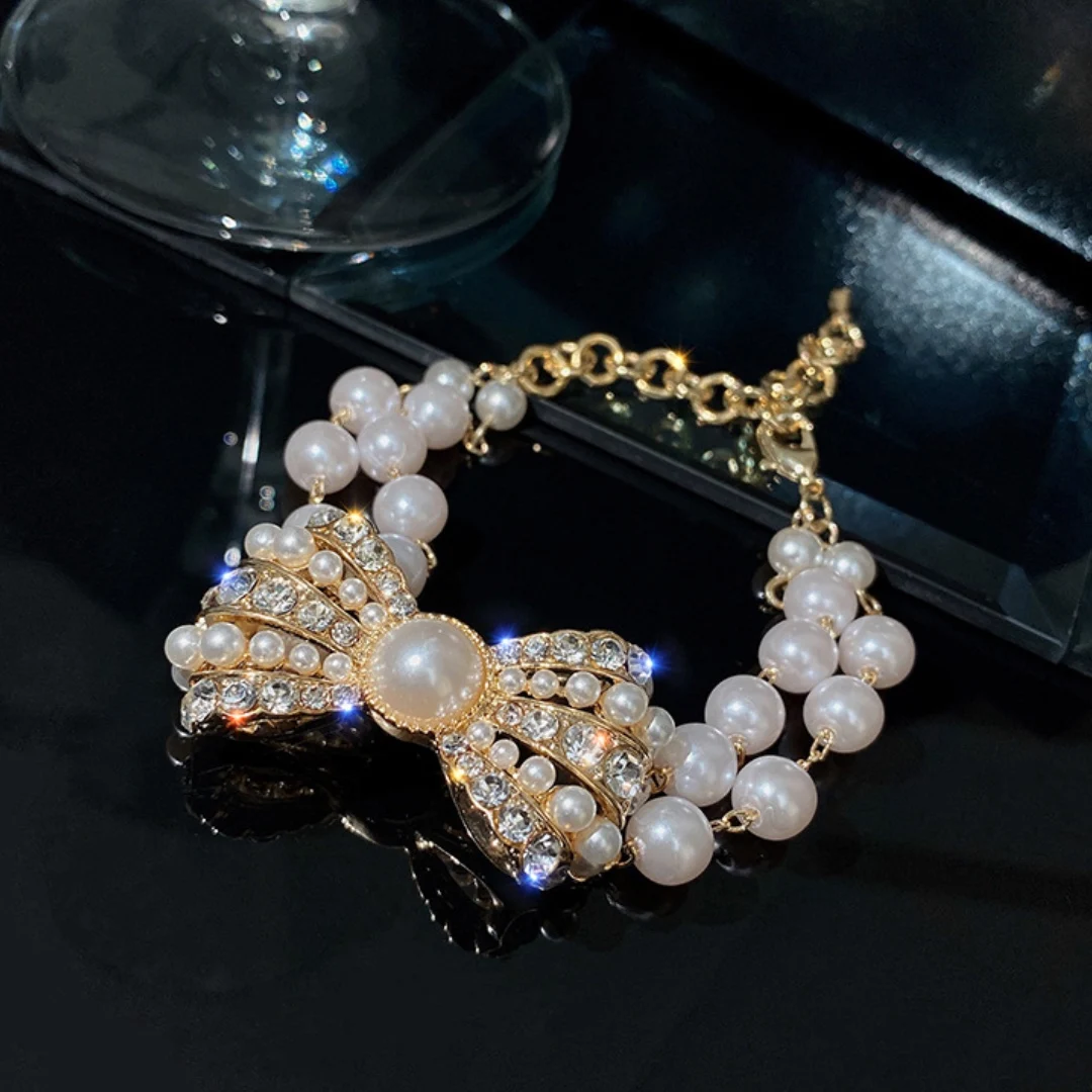 Французские Висячие серьги Простые индивидуальные жемчужные подвески с бантом