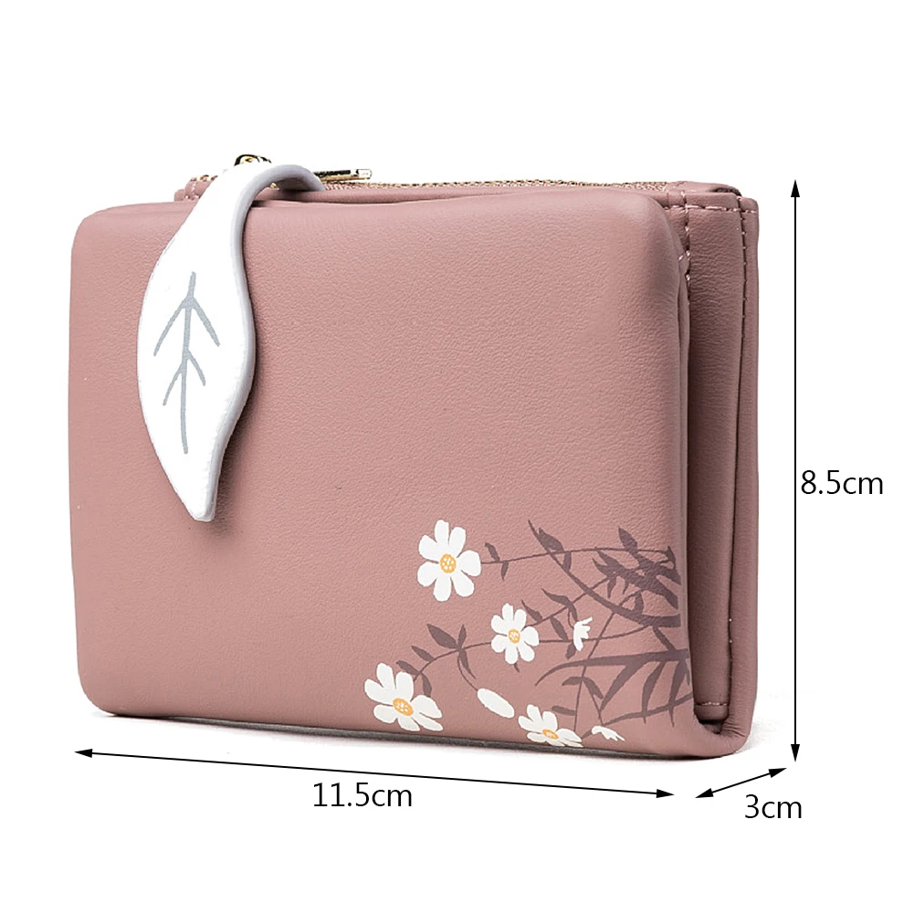 Fashion Leaves Buckle Flower Printed Wallet Ultra-thin Large Capacity Coin Purse for Women Girls Female сумка handbags