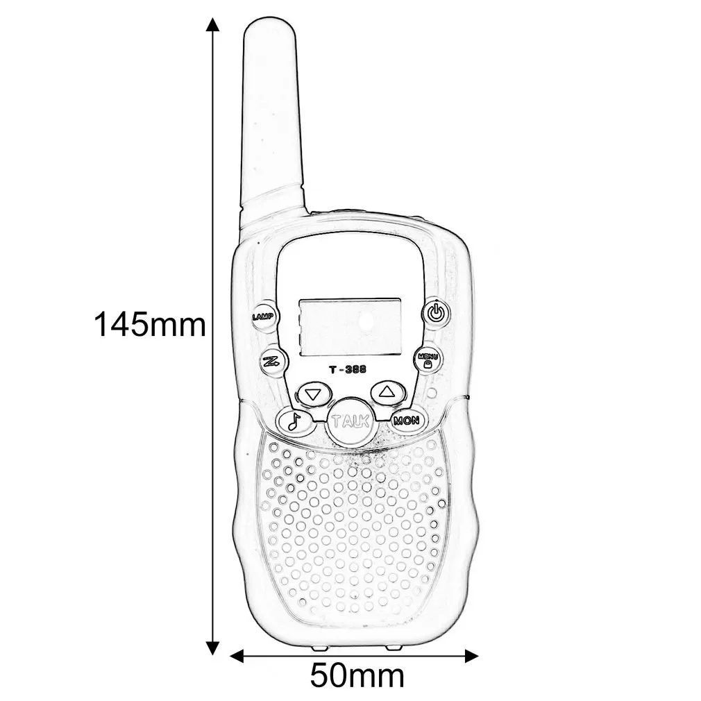 T388 UHF Two Way Radio Portable Handheld Children's Walkie Talkie with Built-in Led Torch Mini Toy Gifts for Kids Boy Girls