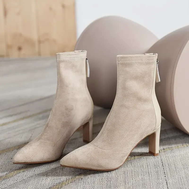 Сапоги на высоком каблуке женские туфли-лодочки новинка 2024 корейский стиль