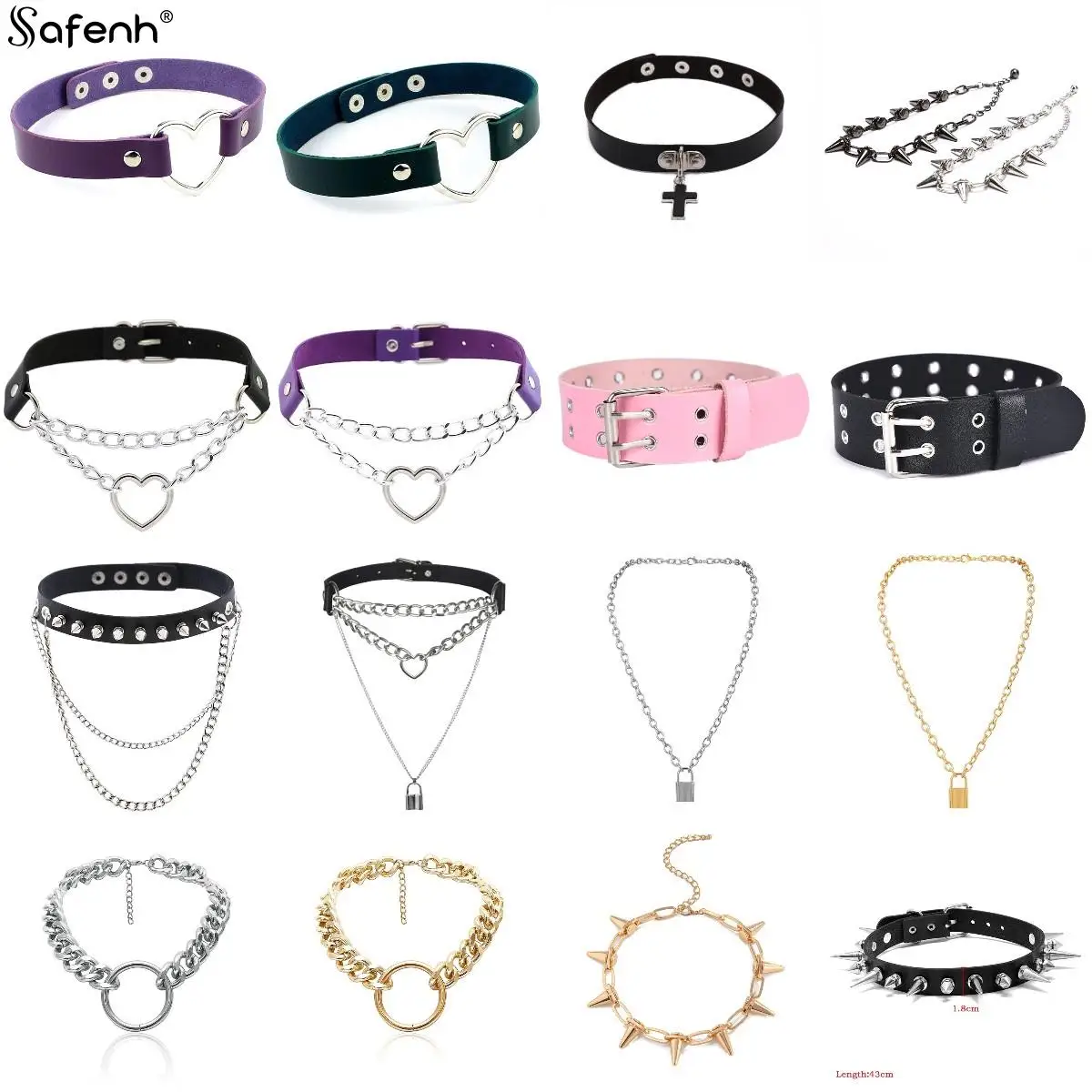 

33Styles Black Leather Spike Rivet Stud Collar Choker Punk Rock Gothic Chokers Chain For Women Men Necklace Statement Jewelry