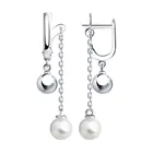 Серьги SOKOLOV из серебра с жемчугом, Серебро, 925, Женские, Серьги 2022 тренд, Оригинальная продукция