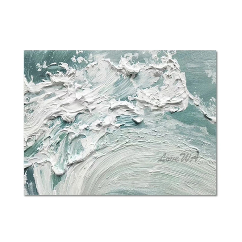 Картина с морской волной акриловый настенный декор абстрактная палитра нож