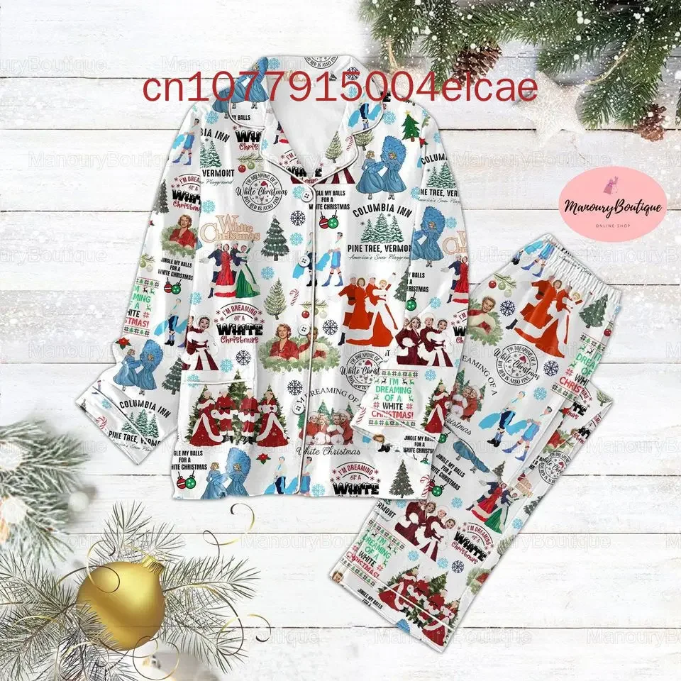 Рождественский пижамный комплект Белоснежки с длинными рукавами мужские и