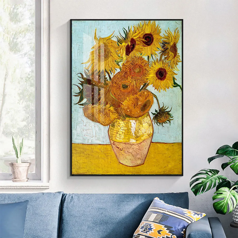 

Van Gogh Sunflower Custom Posters Canvas Wall Art Nordic Print Modern Poster Picture Home Decor21-1207-80-2