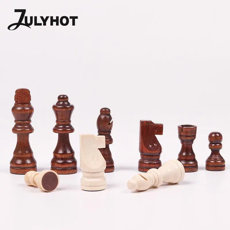 

Деревянные шахматные фигурки, 32 шт., шахматные фигурки с надписью Chessmen International, развлекательные аксессуары для взрослых и детей