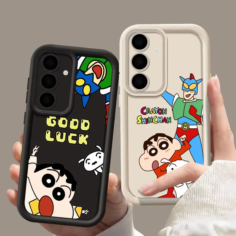 Фото Чехол Crayons Boy S26 Ultra для Samsung Galaxy S26 S25 S24 S22 S23 Ultra S21 Plus S20 FE с защитой камеры, мягкий чехол Shin-chans №4