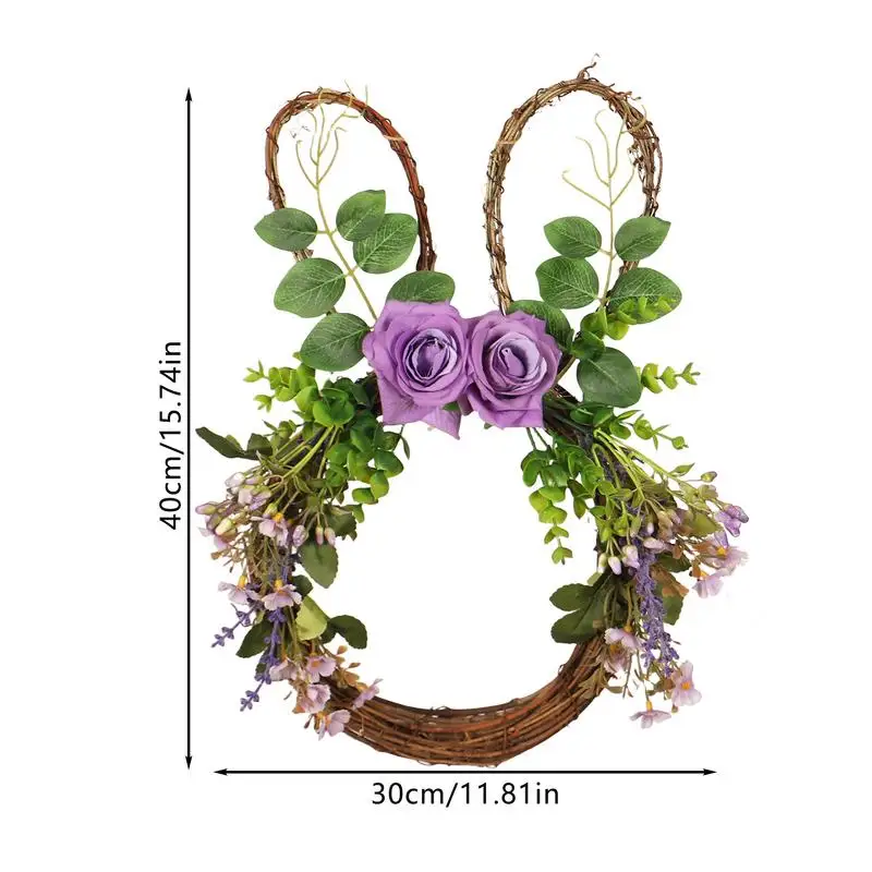 Искусственный Пасхальный венок из ротанга для входной двери 30 х40 см