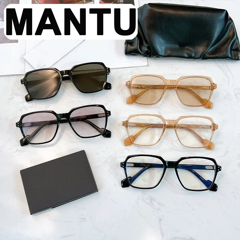 

MANTU GENTLE YUUMI Glasses For Men Women Optical Lenses Eyeglass Frames Eyewear Transparent Blue Anti Light Luxury Brand Monst