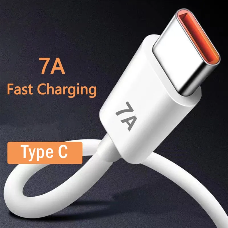 

7A USB Type C Super-Fast Charge Cable for Huawei P40 P30 Mate 40 USB Fast Charing Data Cord for Xiaomi Mi 12 Pro Oneplus Realme
