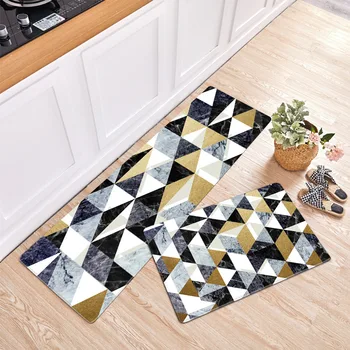 Nordic Style PVC Kitchen Mat Anti-slip Oil-proof and Waterproof Foot Pads Simple and Modern Rugs Carpets for Home Decor Doormat