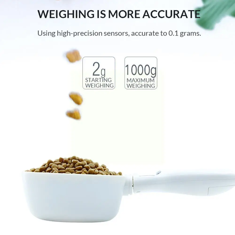 

Household Pet Dog Food Scale Spoon Lcd Display Lcd Supplies Spoon Feeding Display Measuring Measure Bowl Pet Meter Weig X9z8