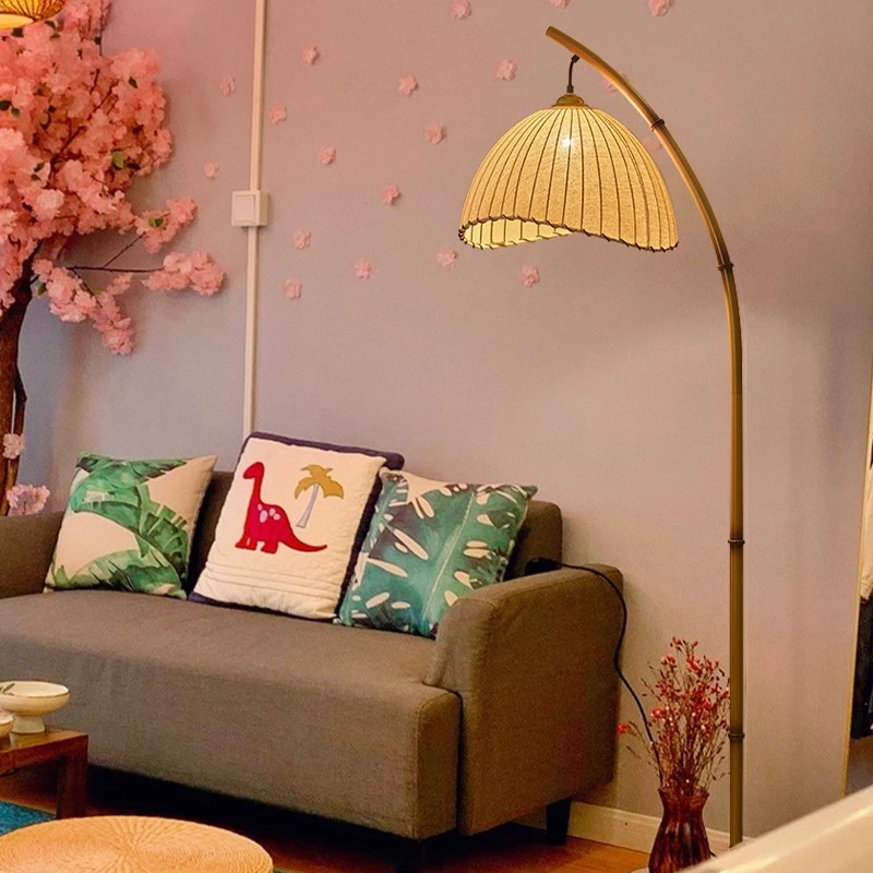 

Напольная Лампа в китайском стиле, приглушаемая угловая лампа в стиле ретро для гостиной, декоративное комнатное освещение для спальни