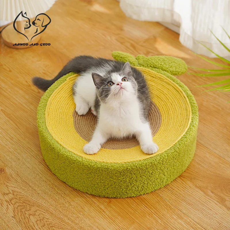 

Cat Scratching Board Toy Sisal Rope Grinding Paws Cat Nest Rest and Play Avocado Cats Scratcher Wear-resistant Pet Home Supplies