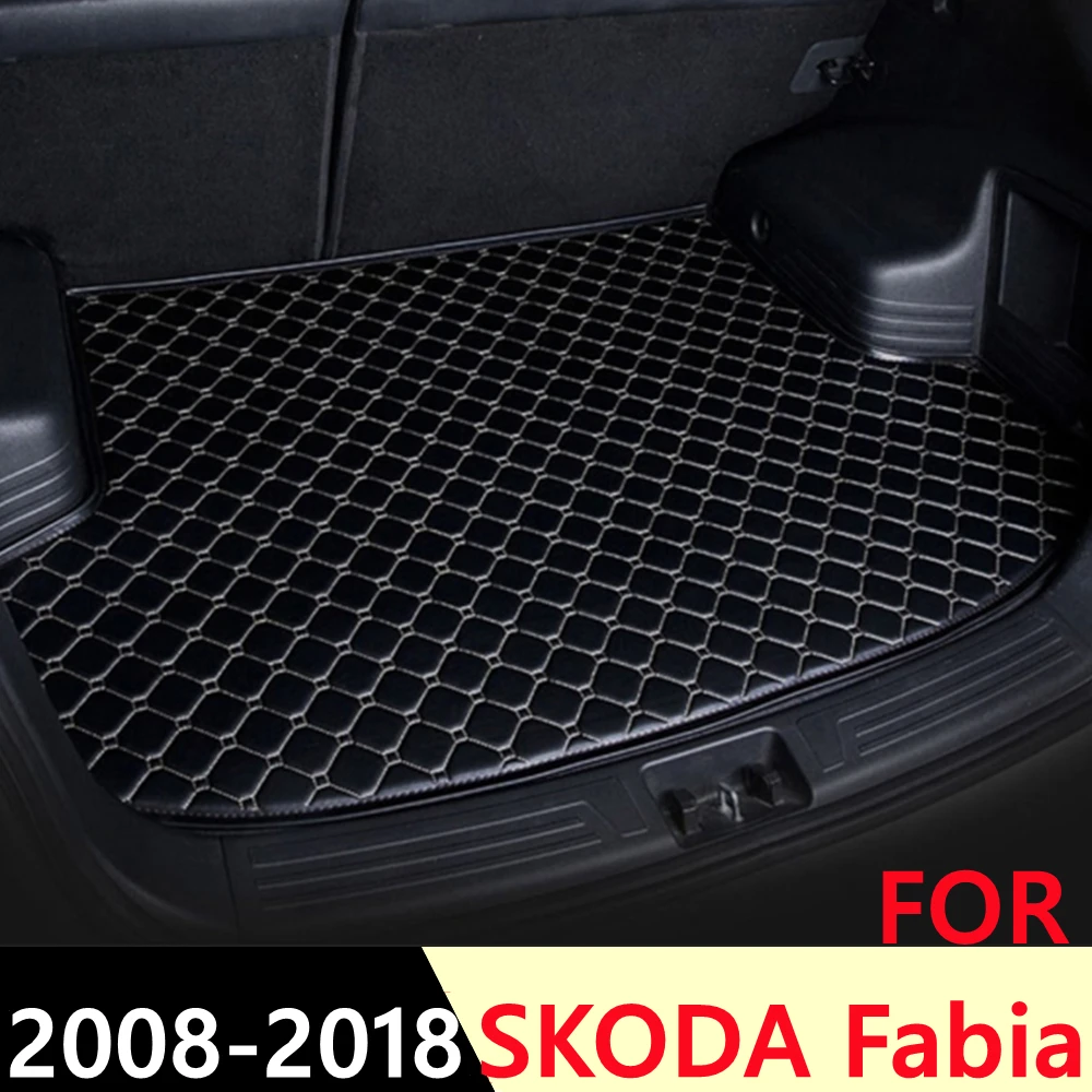 

Коврик для багажника автомобиля SKODA Fabia 2008 2009-2018, плоский боковой водонепроницаемый задний коврик для груза, коврик, аксессуары для авто, под...