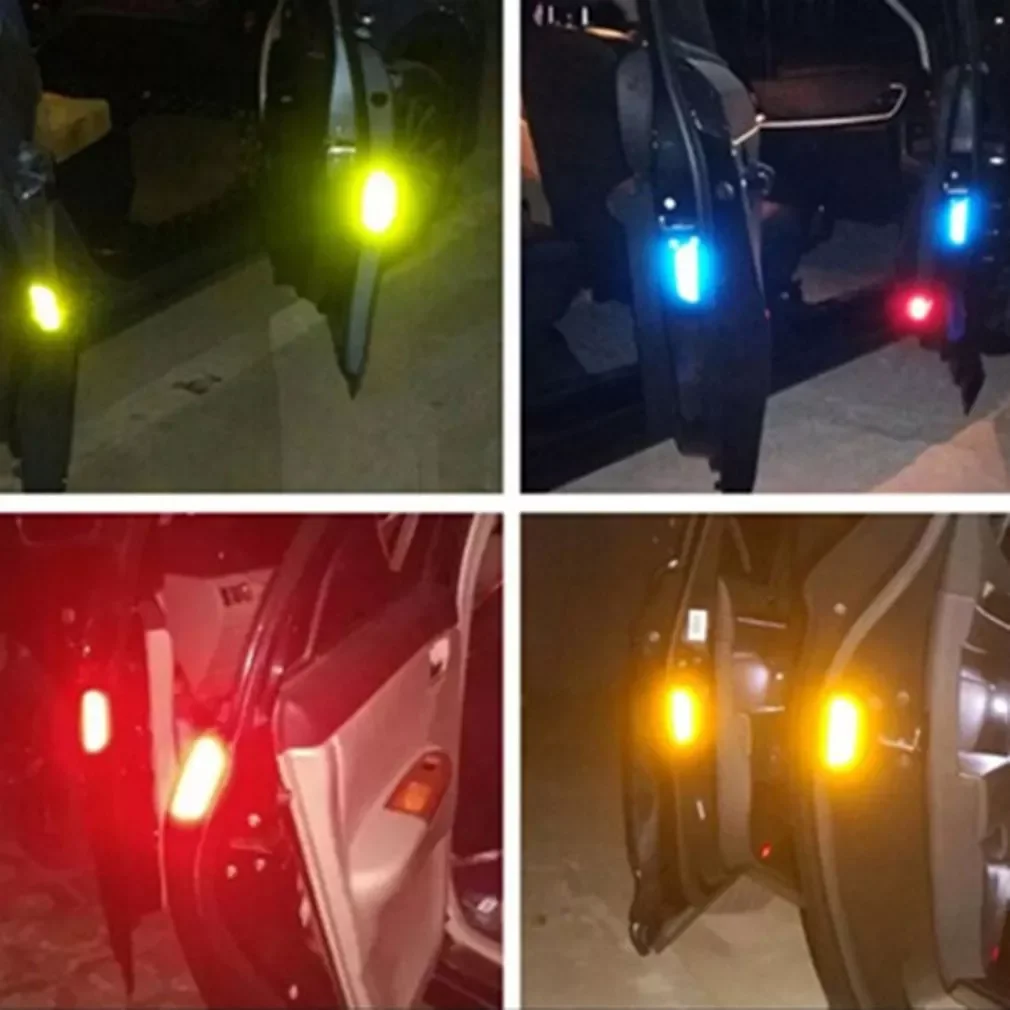 

4PCS/SET Car Styling Warning Car Sticker Affixed To The Door To Open The Door Crash Safety Warning Stickers Reflective