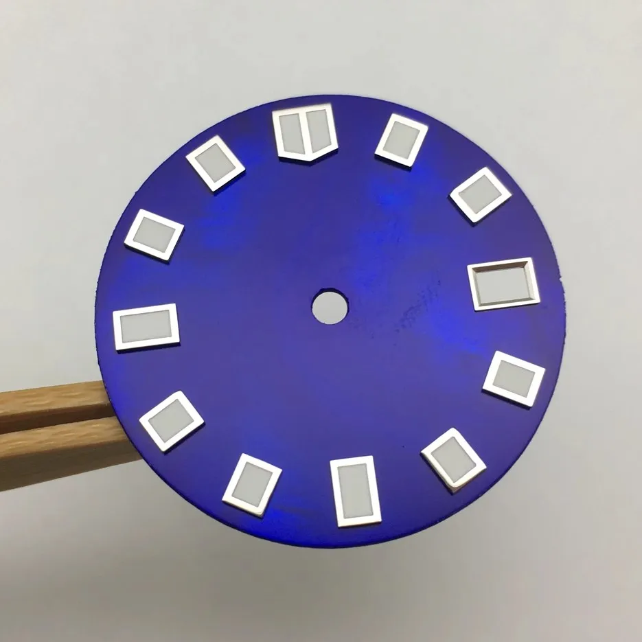 

Аксессуары для часов 28,5 мм, модифицированный зеленый светящийся циферблат для установки часового механизма NH35A, механические аксессуары, календарь без логотипа