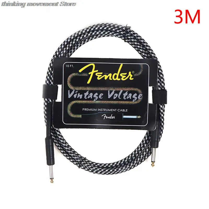 

Fender Guitar Cable Wire Cord Jack Line Bass Electric Box Audio Cable Noise Reduction Line Color Braided Shielded Cable 3 Meters