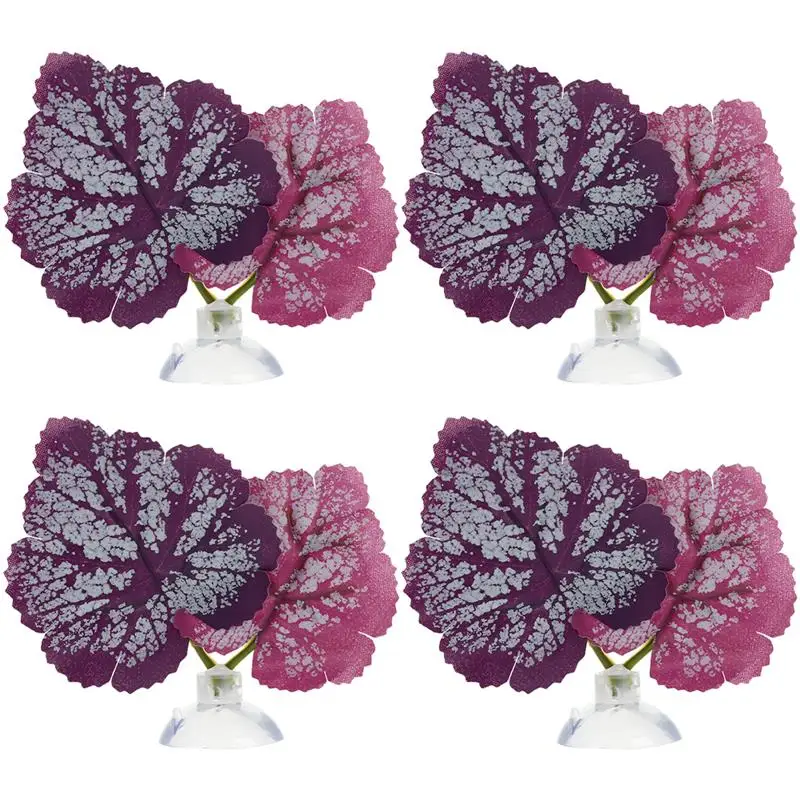 

4pcs Fish Tank Aquarium Plant Leaf Hammocks Resting Spots With Suction Cup Aquarium Leaf Adorns For Office Home Shop Gift