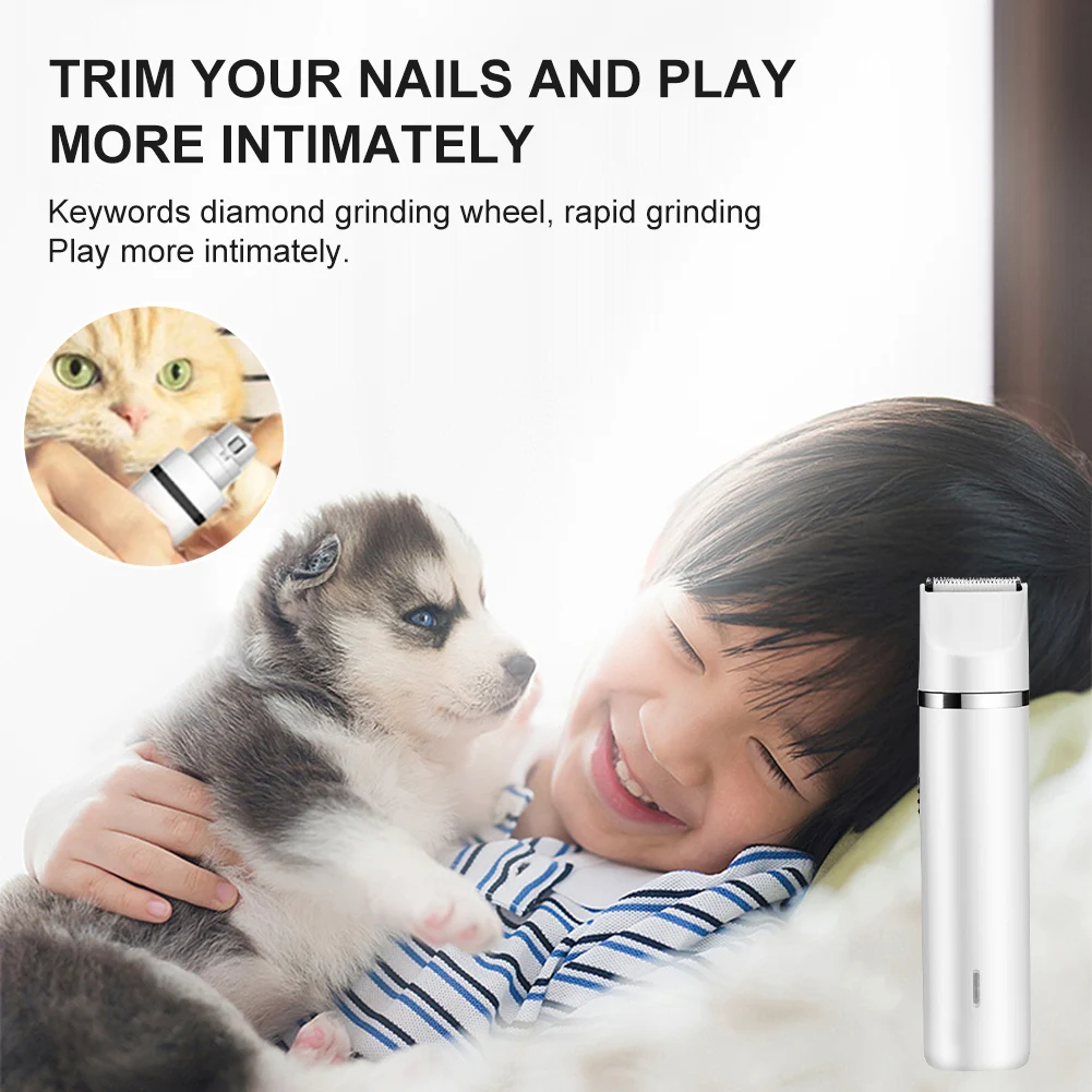 3 In 1 Pet Grooming Kit USB Rechargeable Clipper Hair Trimmer Paw Nail Grinder Foot Cutter Machine For Cats Dogs | Дом и сад