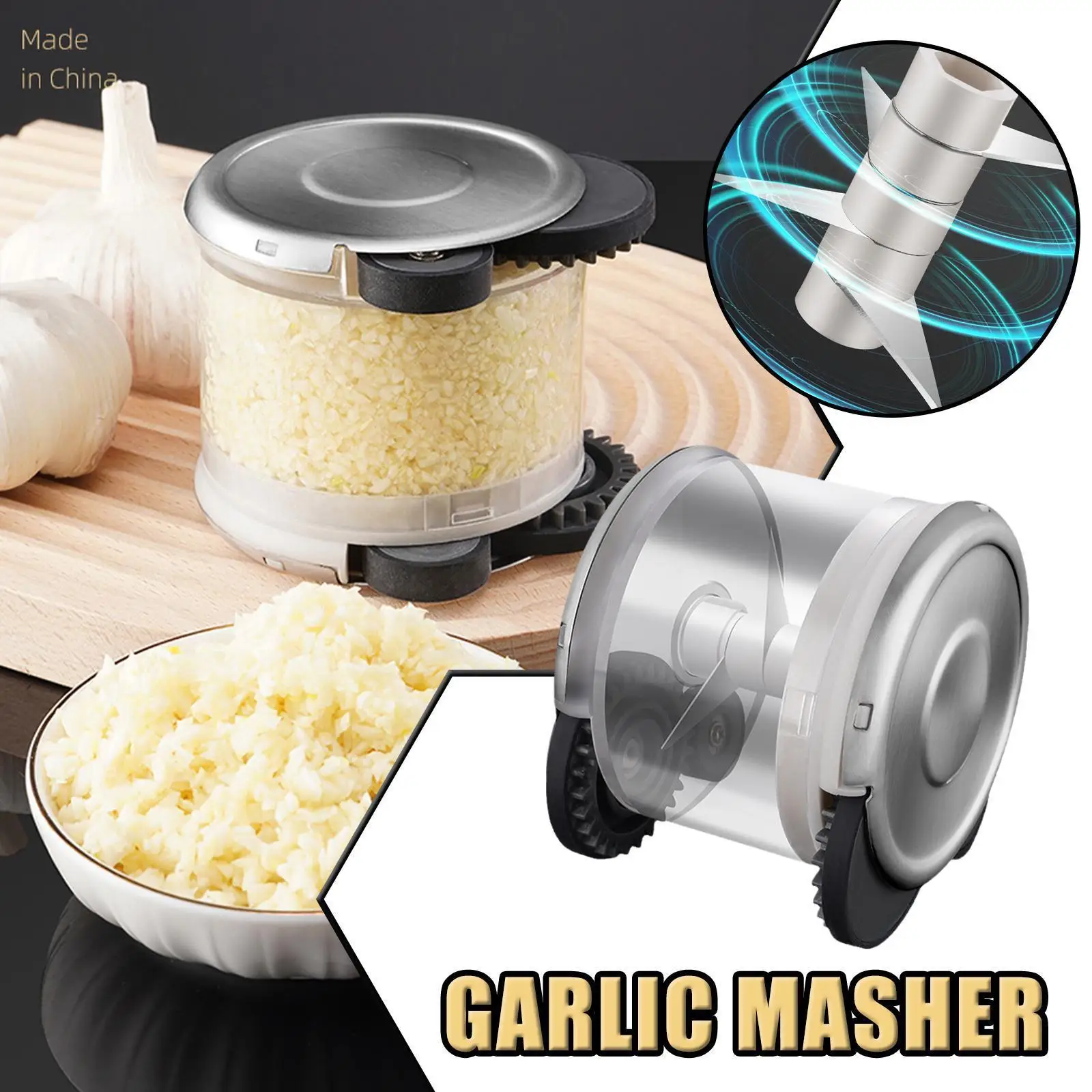 

New Garlic Press Garlic Mud Artifact Kitchen Gadgets Press Mixer Garlic Roller Garlic Wheel Y8c9
