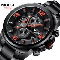 nibosi luxury fashion new men multifunction calendar display waterproof stainless stee watches quartz wristwatch zegarek m%c4%99ski