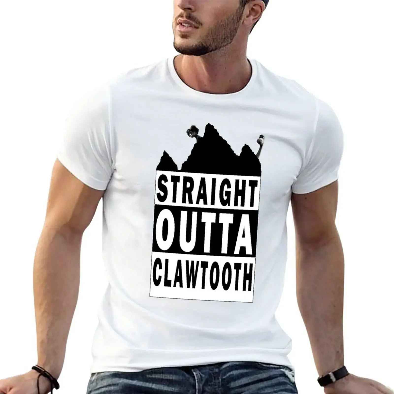 Новая футболка Sraight Outta Clawtooth быстросохнущая с аниме короткие футболки-тяжеловесы