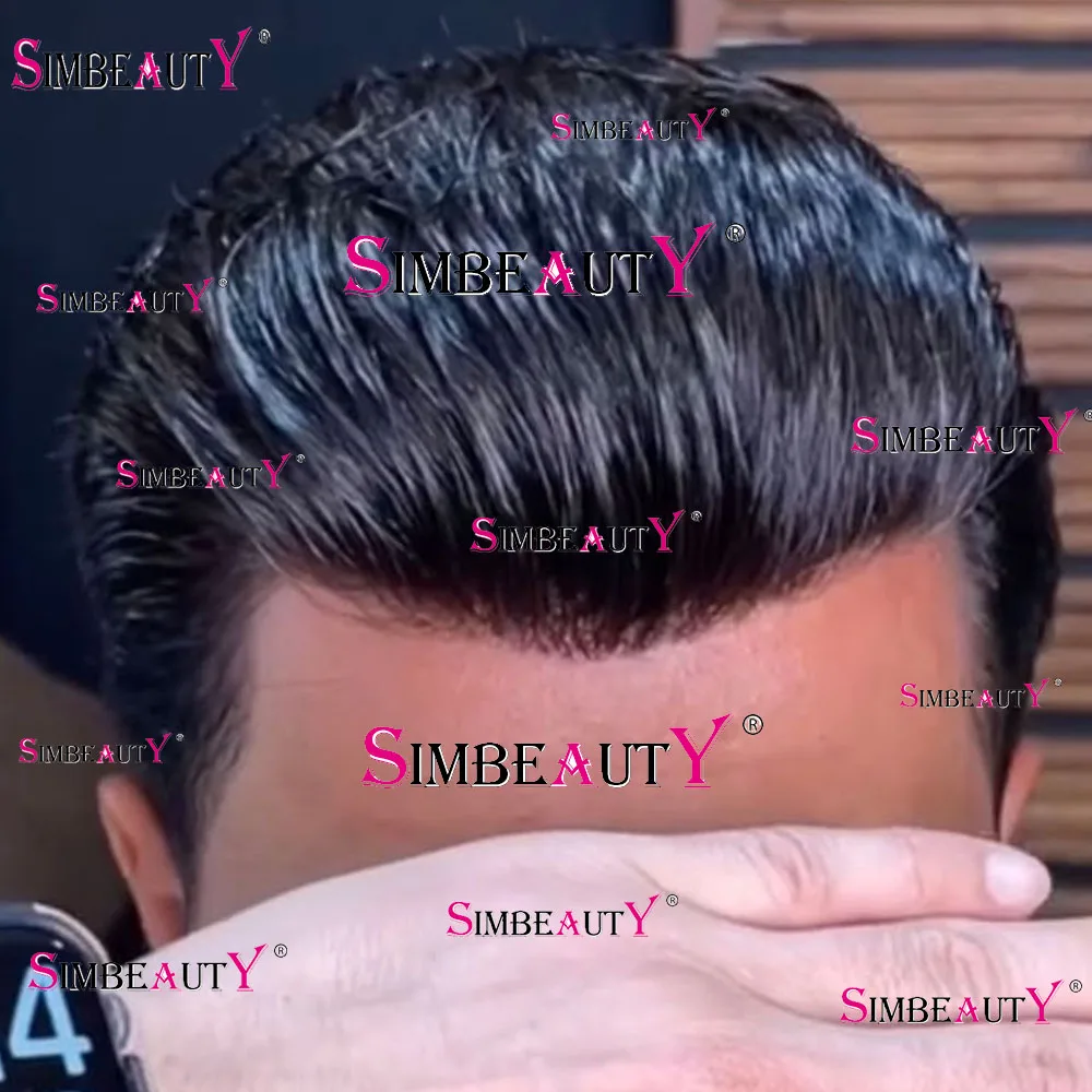 Натуральный шиньон суперпрочный тонкий мужской парик черные серые коричневые